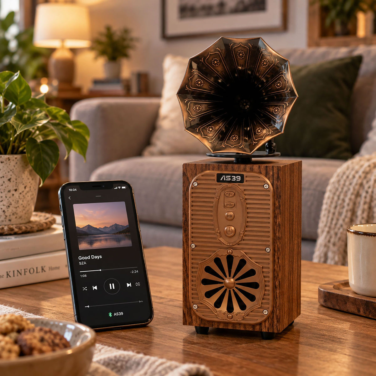 Retro Tall Gramophone Bluetooth Speaker - Extra Loud – view 3