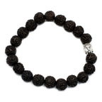 Rudraksha Buddha Bangle Mala - Dark Wood Beads