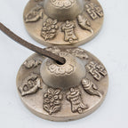 Brass Tibetan Tingsha Bells - Lucky Symbols - 6cm – view 5