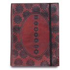Medium Vegetable Tanned Leather Notebook with Strap – Chakra Mandala – view 6