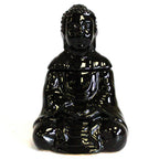Sitting Buddha Ceramic Oil Burner - Black