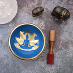 Large Yoga Moves Singing Bowl Set - White/Blue (14cm) – view 2