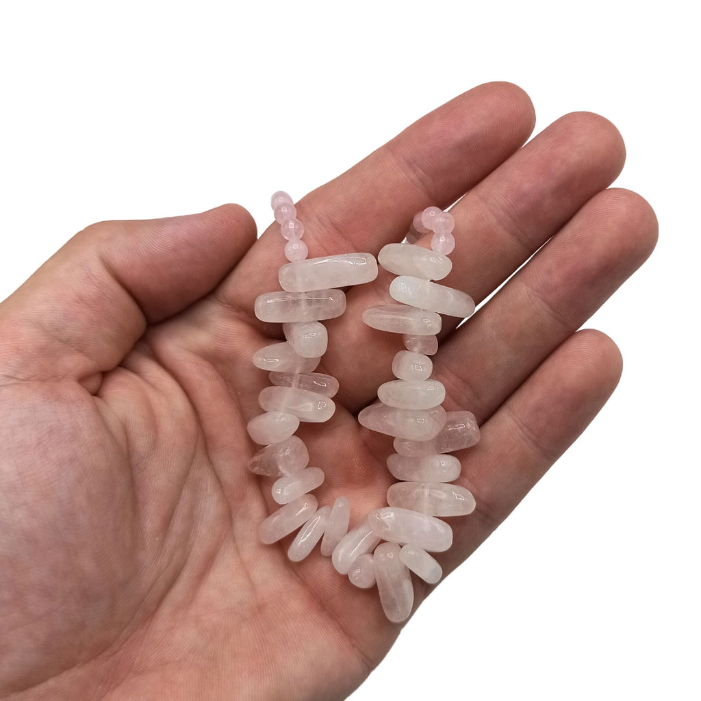 Rose Quartz Longstone Gemstone Necklace – view 4