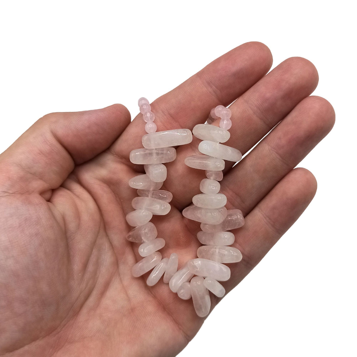 Rose Quartz Longstone Gemstone Necklace – view 4