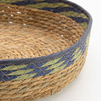 Straw & Seagrass Tray Baskets, Green and Blue, Set of 3 – view 5