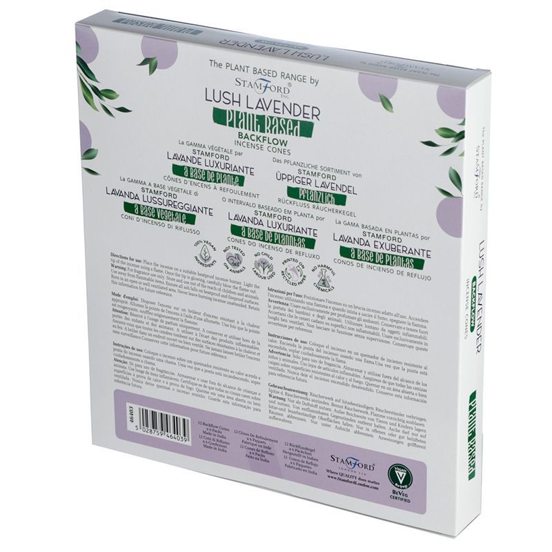 Stamford Backflow Incense Cones - Lush Lavender, 12 Pack – view 2