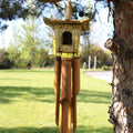 Square Seagrass Birdhouse with Wind Chimes, 49 x 15 cm