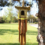 Square Seagrass Birdhouse with Wind Chimes, 49 x 15 cm