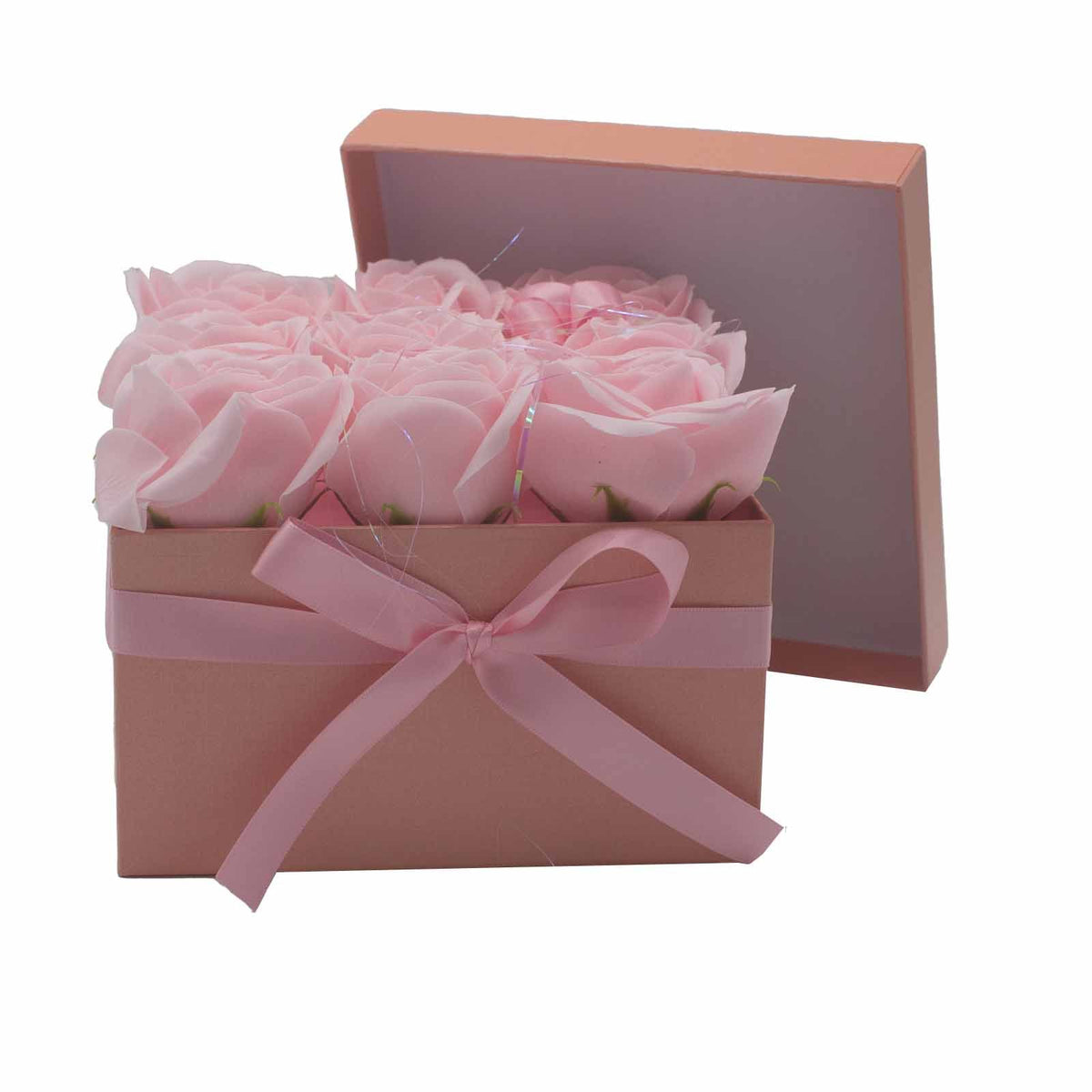 9 Pink Soap Roses Square Gift Box – view 9
