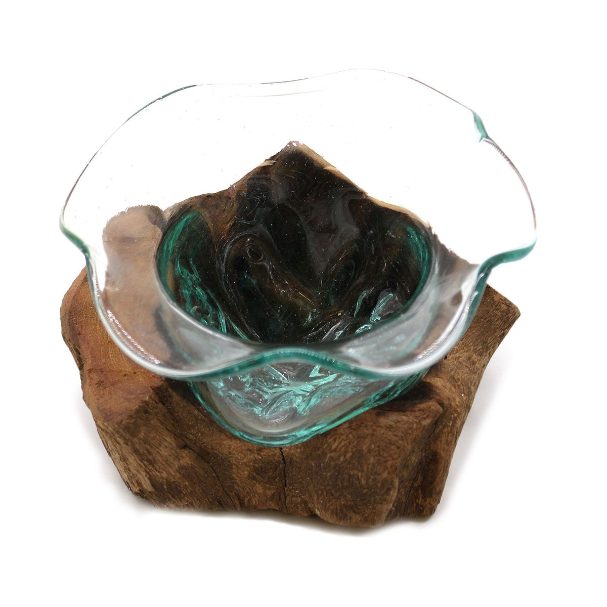 Molten Glass Fancy Sweet Bowl on Wood – view 3