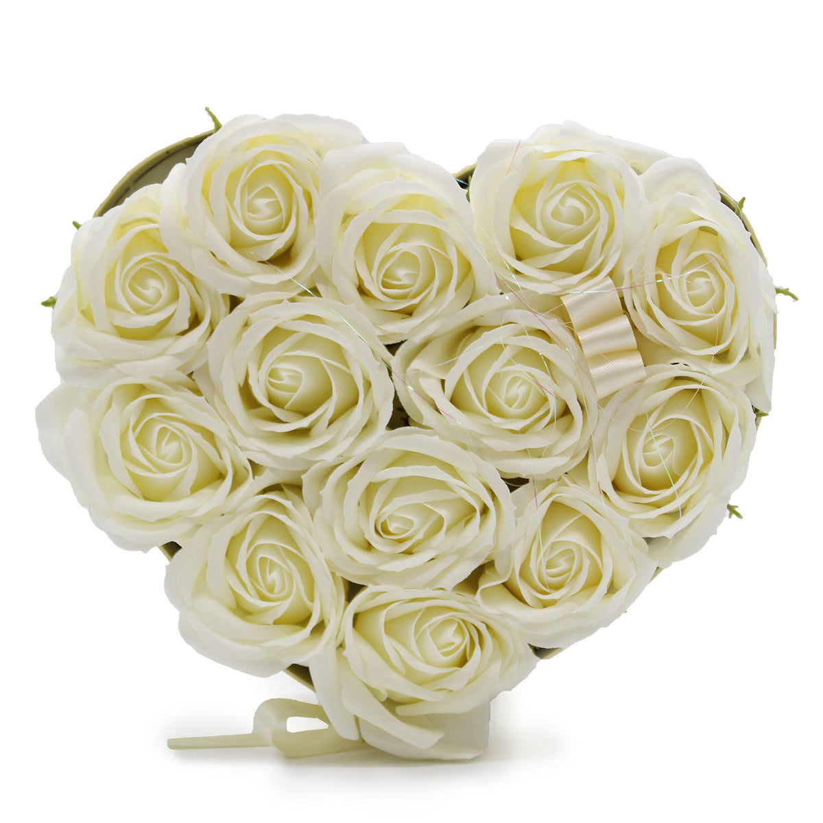 13 Cream Soap Roses Heart Gift Box – view 7