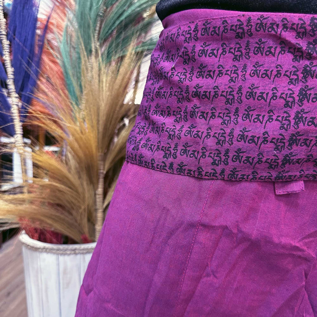 Yoga and Festival Pants - Thai Fisherman Mandala Mantra, Purple – view 4