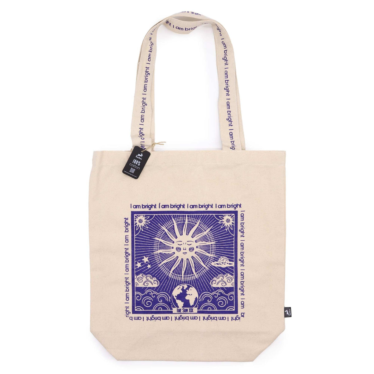 Hop Hare Cotton Canvas Tote Bag - I am Bright