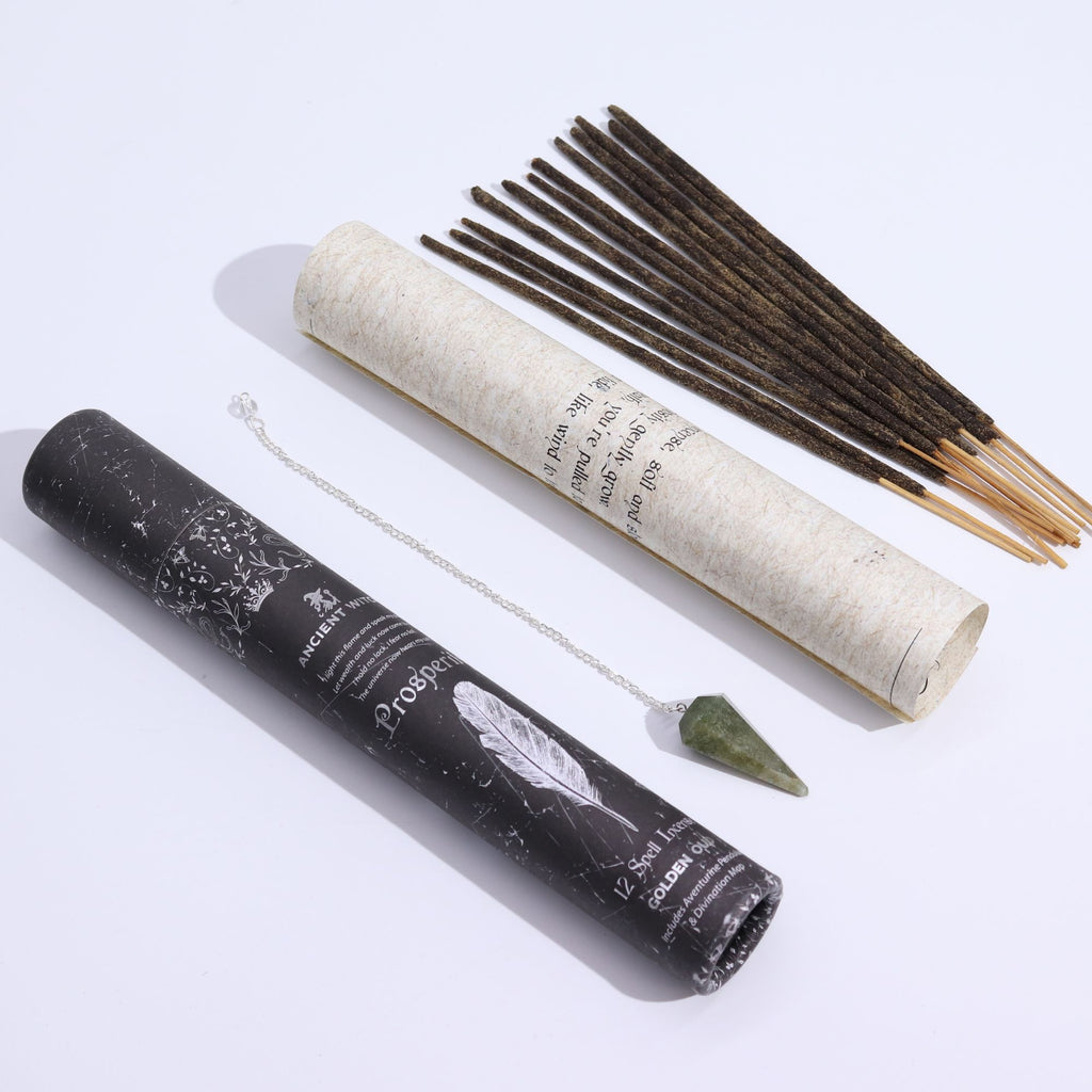 Ancient Witch Prosperity Incense with Aventurine Pendulum – view 2