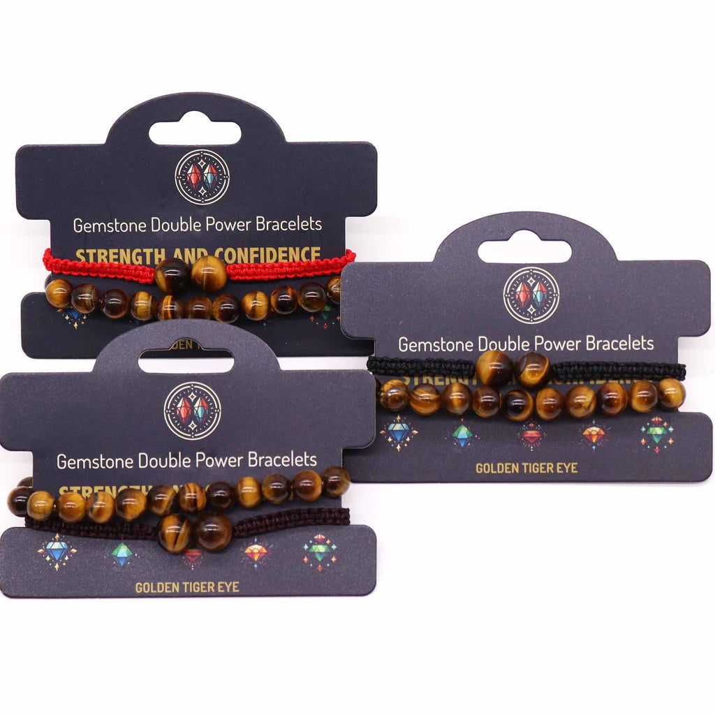 Tiger Eye Double Power Bracelet Set – view 3