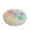 Selenite Charging Plate 8cm - Chakra Design in Colour