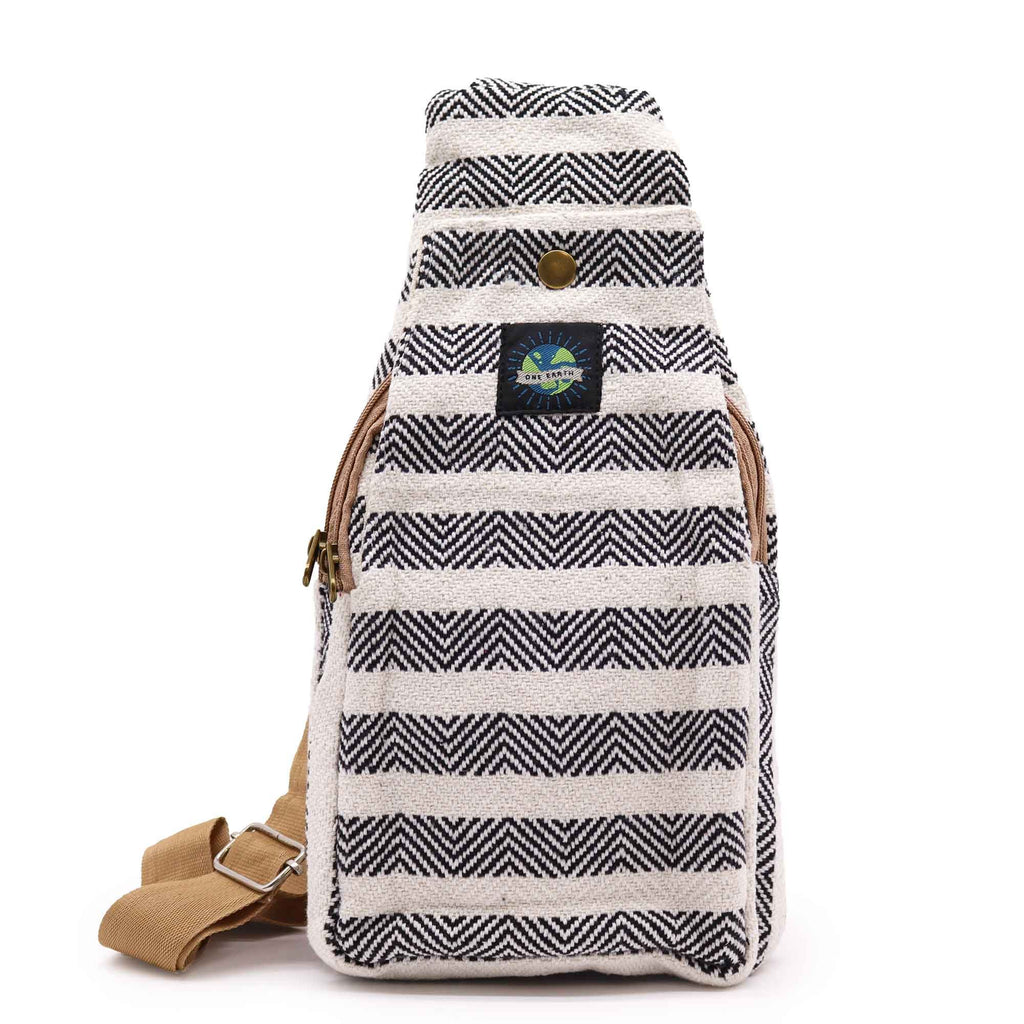 Black & White Natural Cotton Cross-Body Bag – view 3