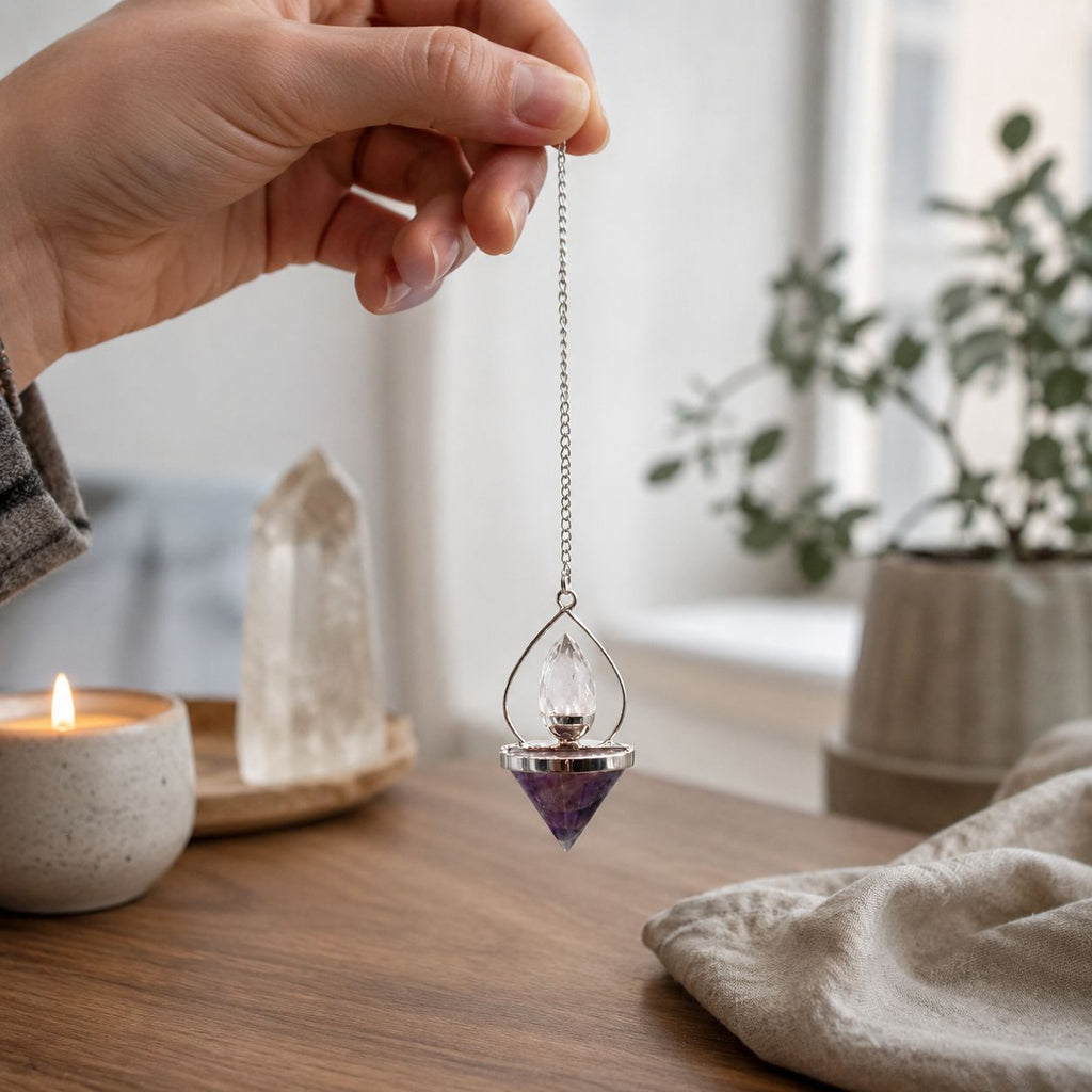 Lantern of Life Pendulum - Amethyst & Rock Quartz – view 3