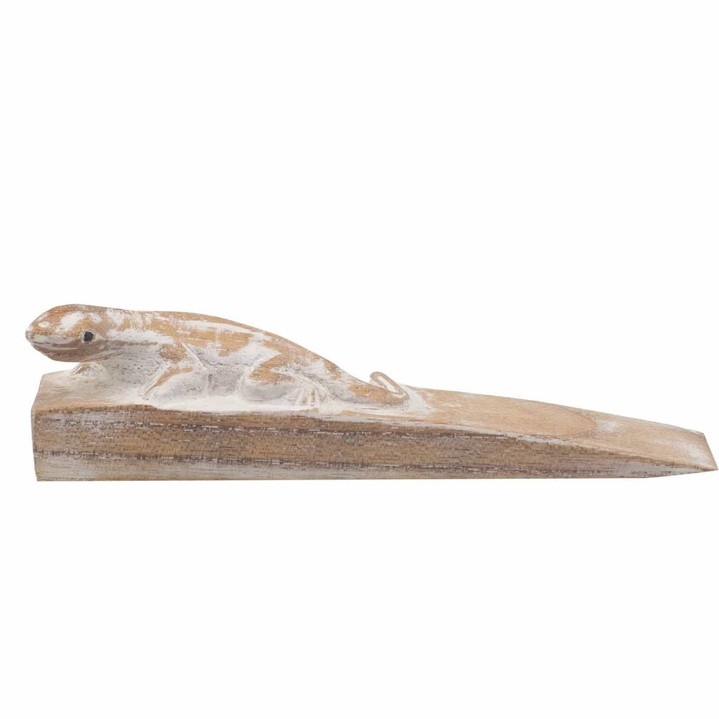 Hand-Carved Wooden Doorstop - Gecko – view 3