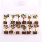 Mixed Gemstone Mini Tree on Wood Base, 15 Stones – view 6
