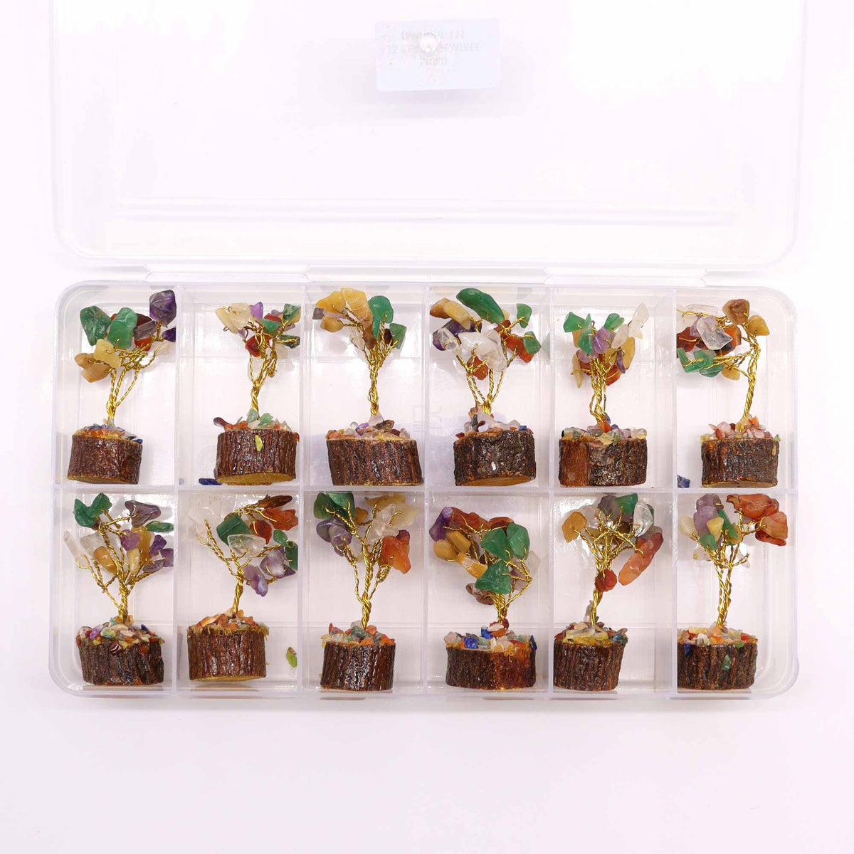 Mixed Gemstone Mini Tree on Wood Base, 15 Stones – view 6