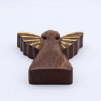 Medium Mango Wood Angel - Gold Wings, 16cm – view 3