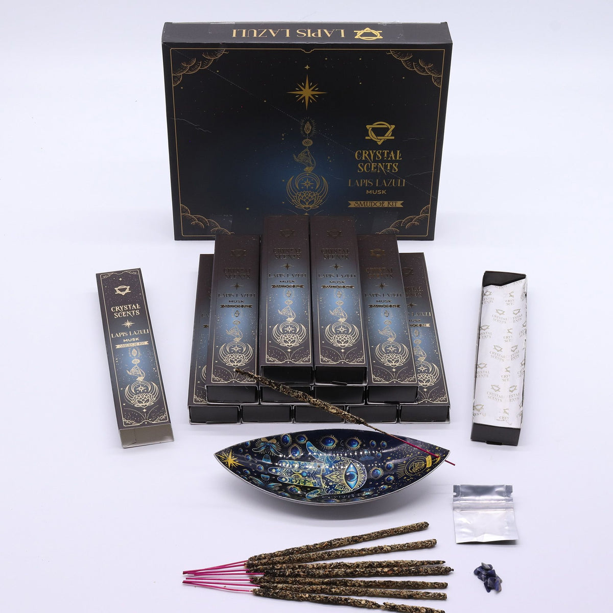 Lapis Lazuli Crystal Scents Smudge Incense Sticks - Musk
