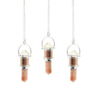 Moon Chamber Pendulum - Clear Quartz & Sunstone