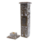 Whitewashed Mango Wood Incense Holder - Smoke Tower 30cm – view 4