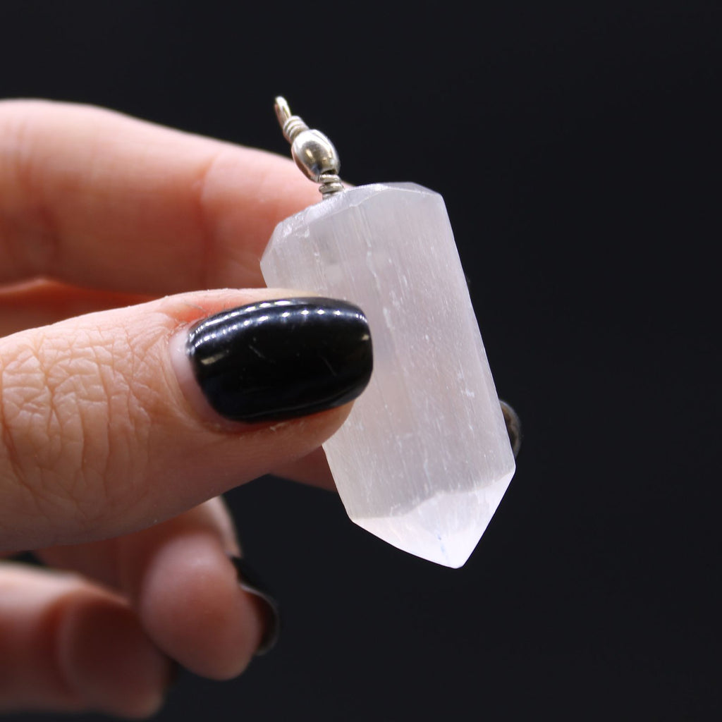 Selenite Obelisk Pendant – view 4