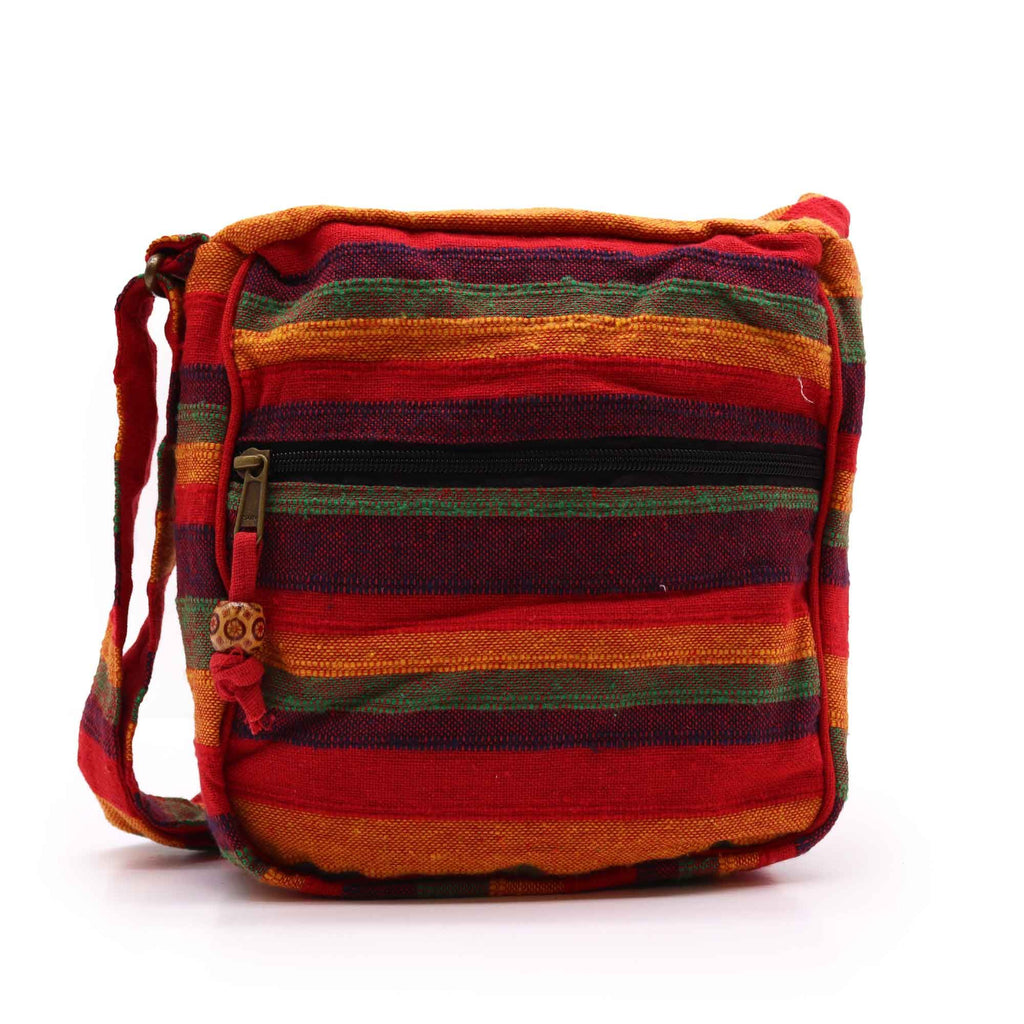 Large Nepal Sling Bag with Adjustable Strap - Sunset Reds