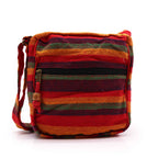 Large Nepal Sling Bag with Adjustable Strap - Sunset Reds