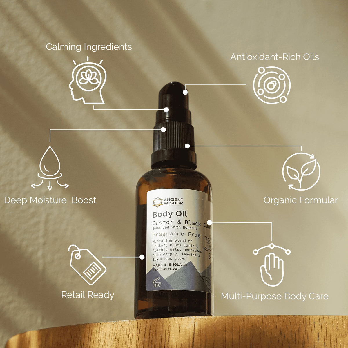 Organic Body Oil 50ml - Rosehip (Unfragranced) – view 3