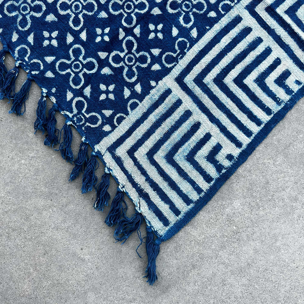 Handmade Indigo Throw - 170x120cm - Kasba Tiles – view 4