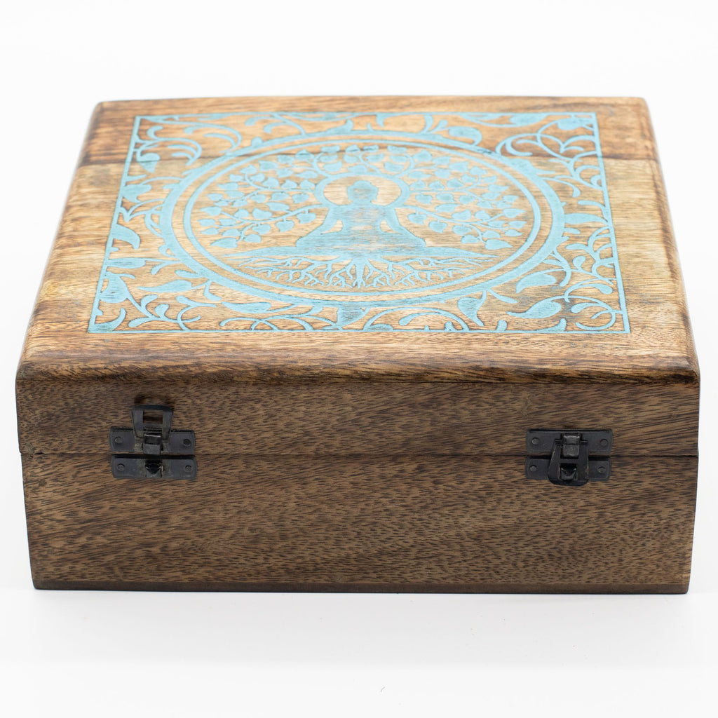 Extra Large Mango Wood Box, Buddha Bodhi Tree – view 4