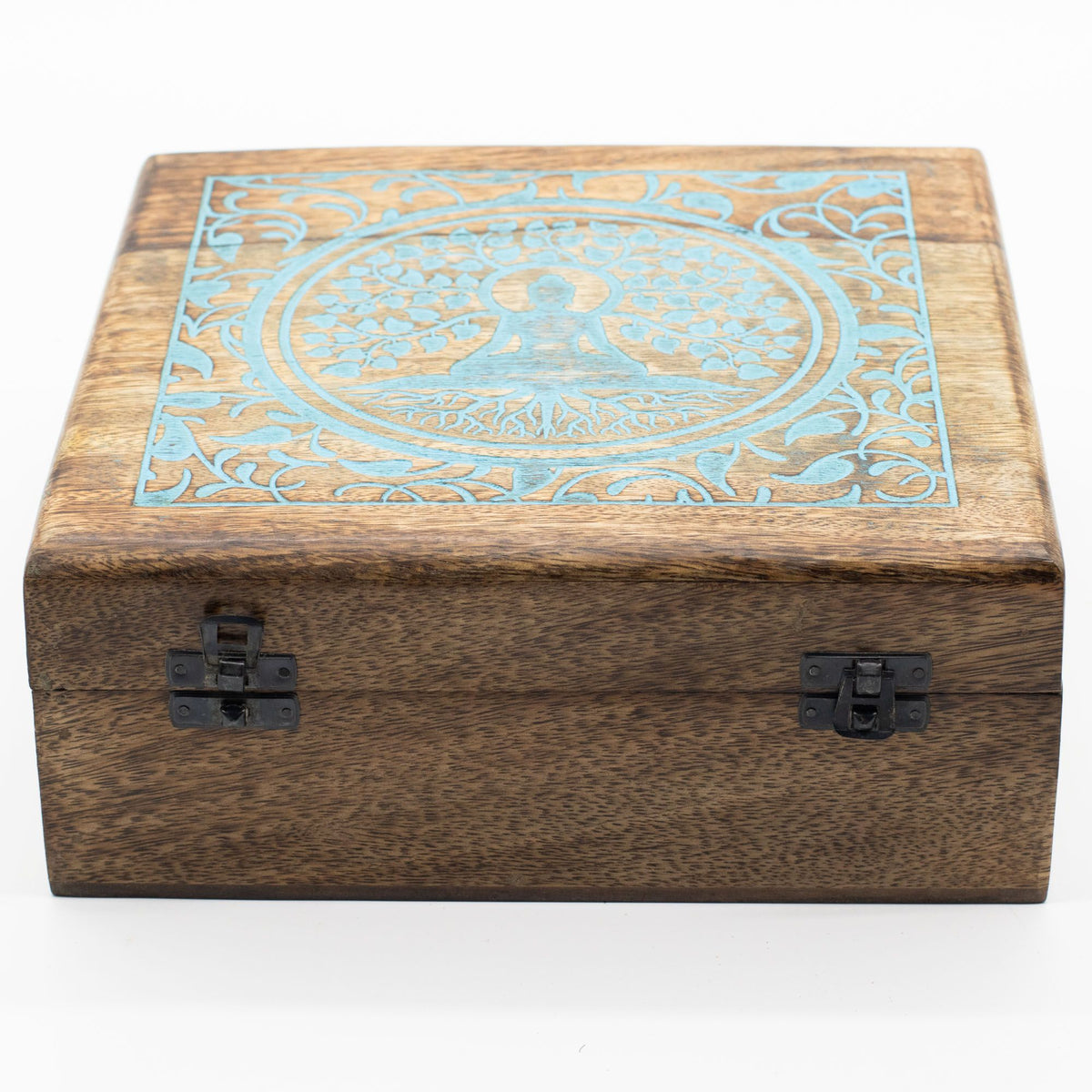 Extra Large Mango Wood Box, Buddha Bodhi Tree – view 4