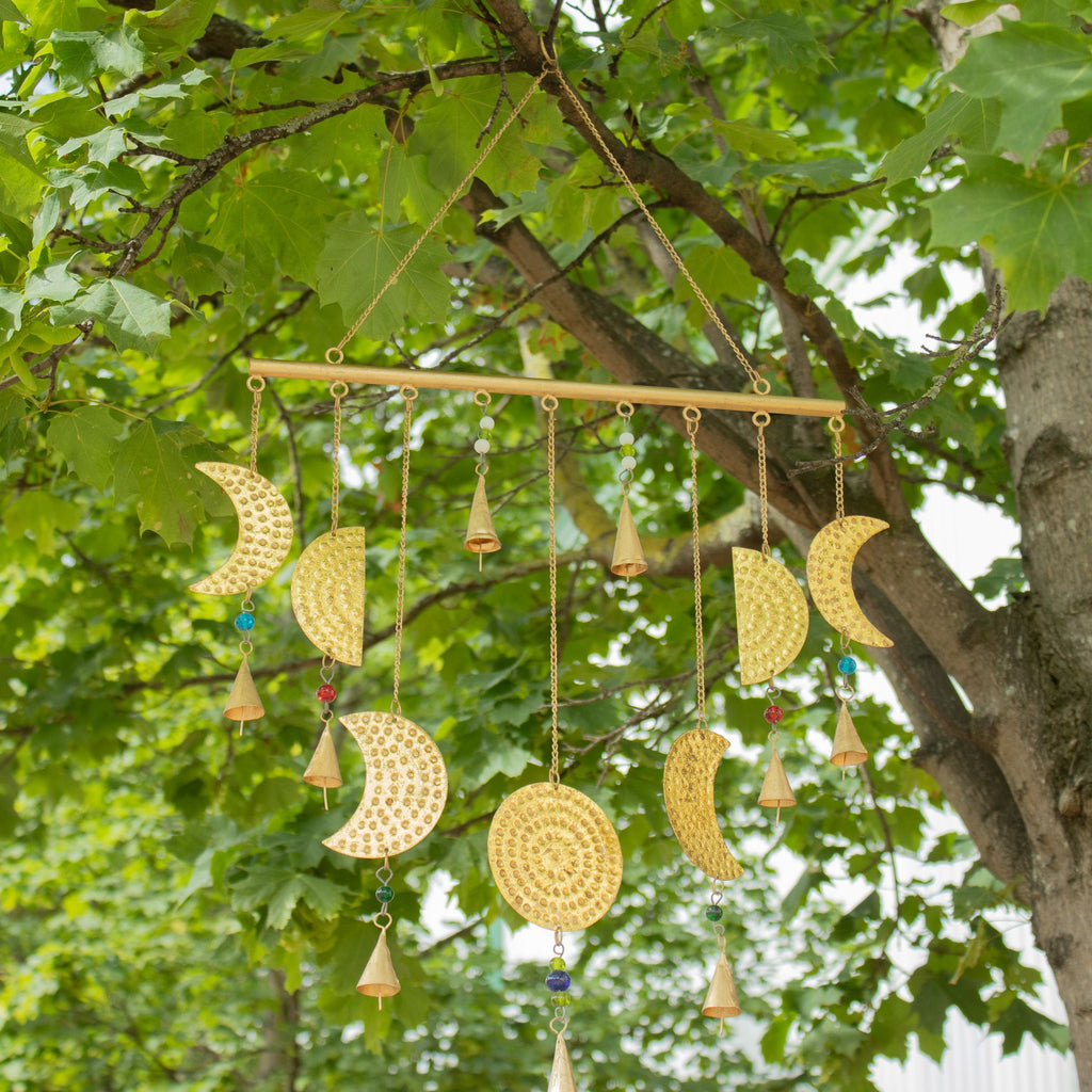Brass Moon Phases Wind Chime, 43x40cm – view 5