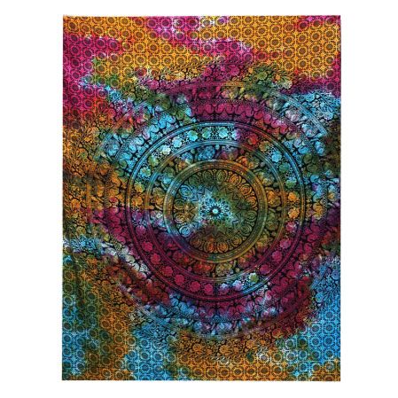 Single Cotton Bedspread & Wall Hanging - Mandala Elephant 130x200cm