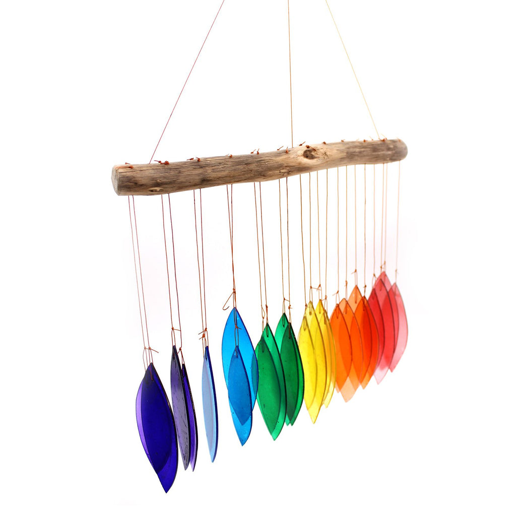 Recycled Rainbow Glass Wind Chime - Assorted Colours – view 4