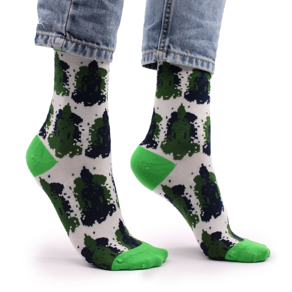 Hop Hare Bamboo Socks Bali Buddha Print (36-40)