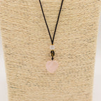Rose Quartz Heart Gemstone Cord Necklace – view 3