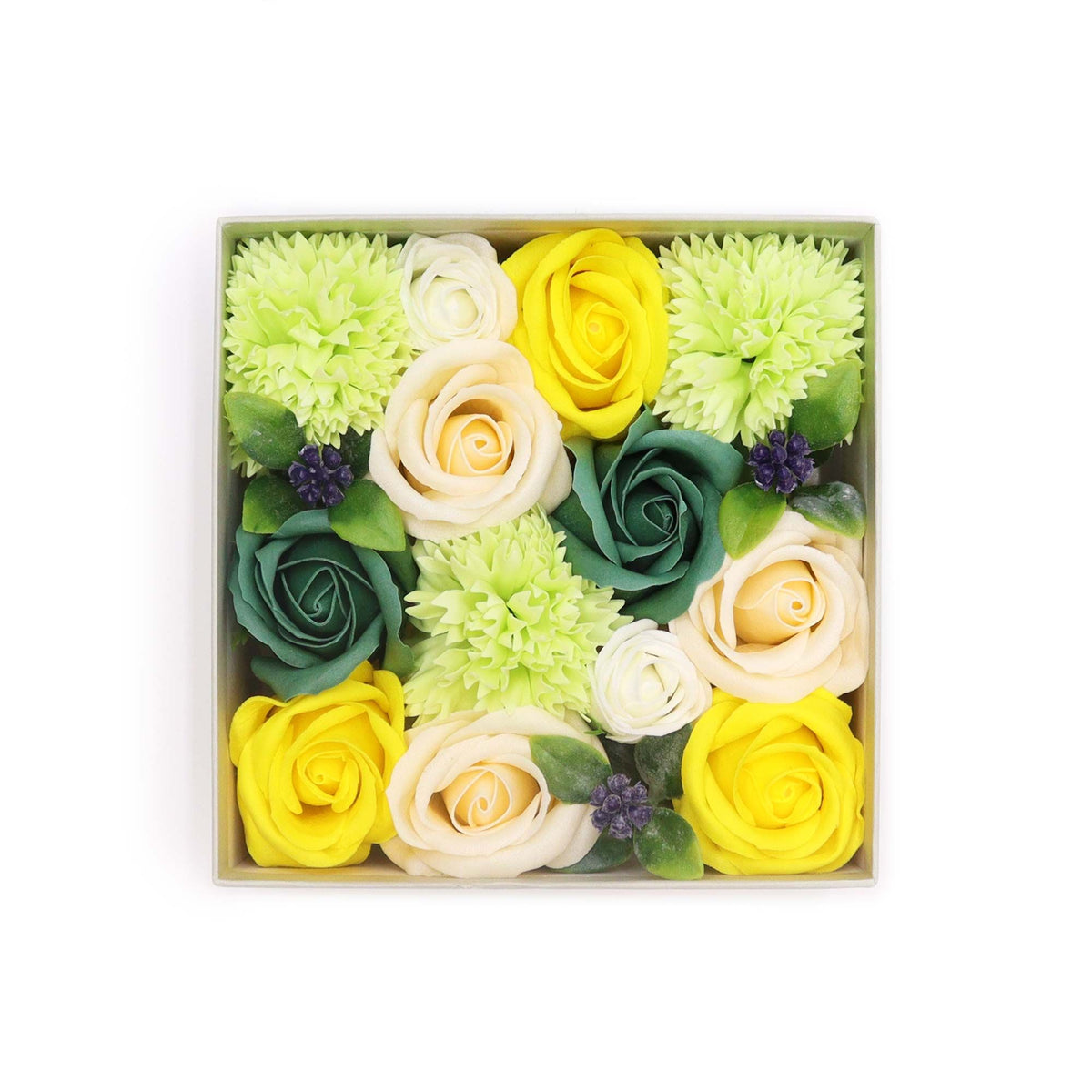 Square Soap Flower Gift Box - Spring Yellow & Green – view 5