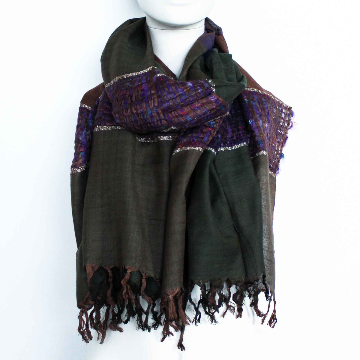 Indian Boho Scarf - Random Blues, 70x180cm