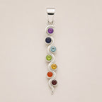 Snake Chakra Pendant Necklace on Silver Plated Cord 45cm – view 3