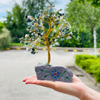 Moss Agate Gemstone Tree - 160 Stones - 20.5cm – view 3