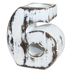Wooden Number 6 Candle Holder – view 4