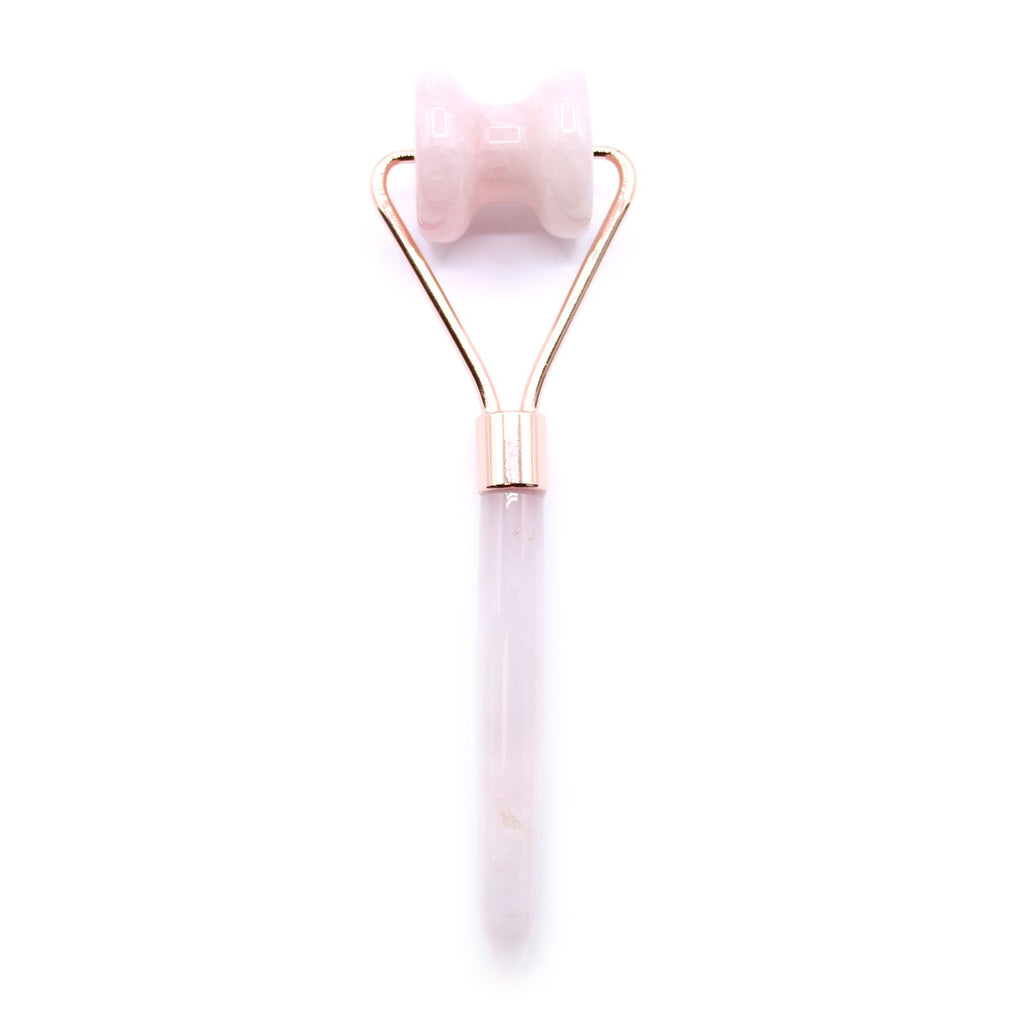 Gemstone Jawline Roller - Rose Quartz with Cotton Pouch