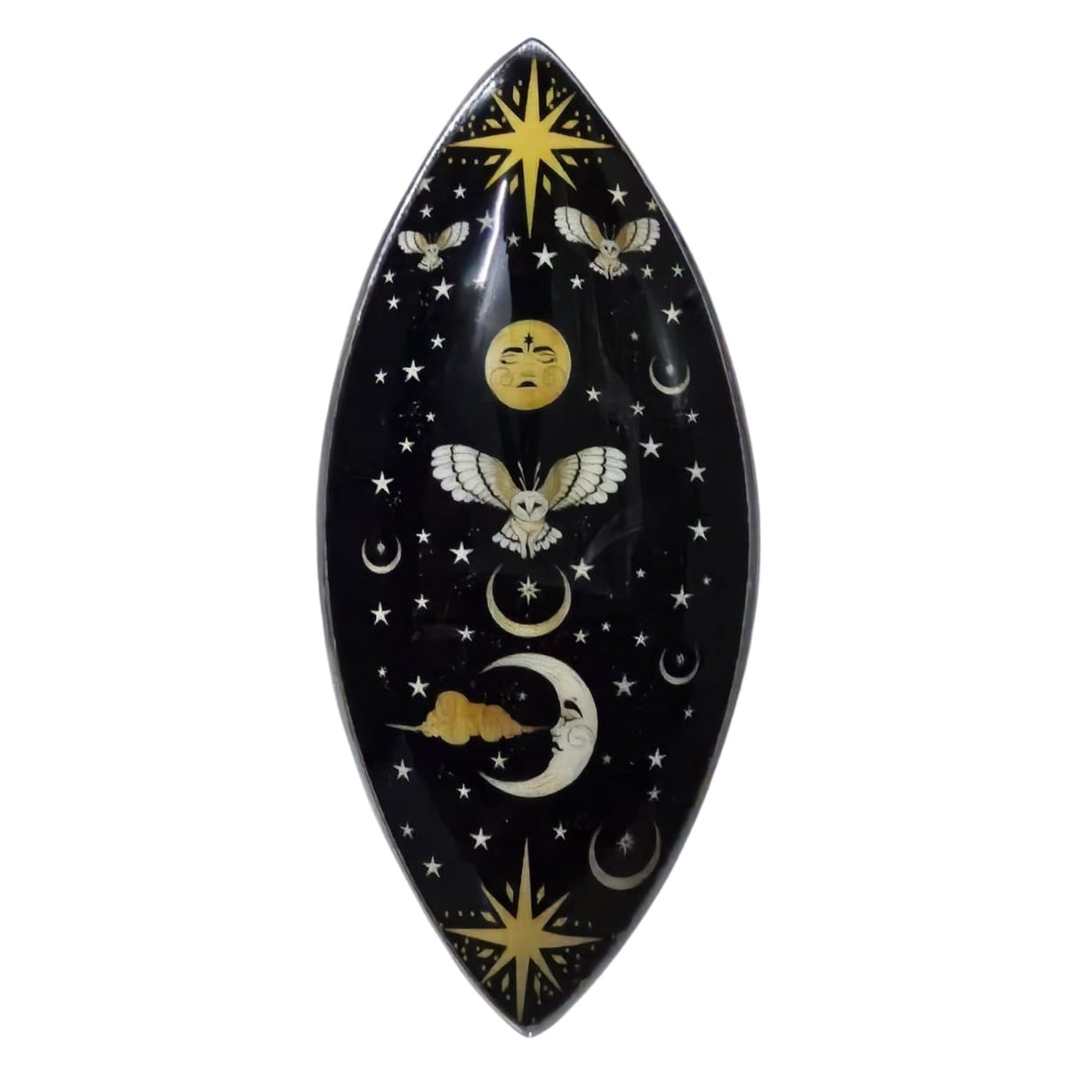 Enamel Incense Bowl - Enchanted Night Owl Design