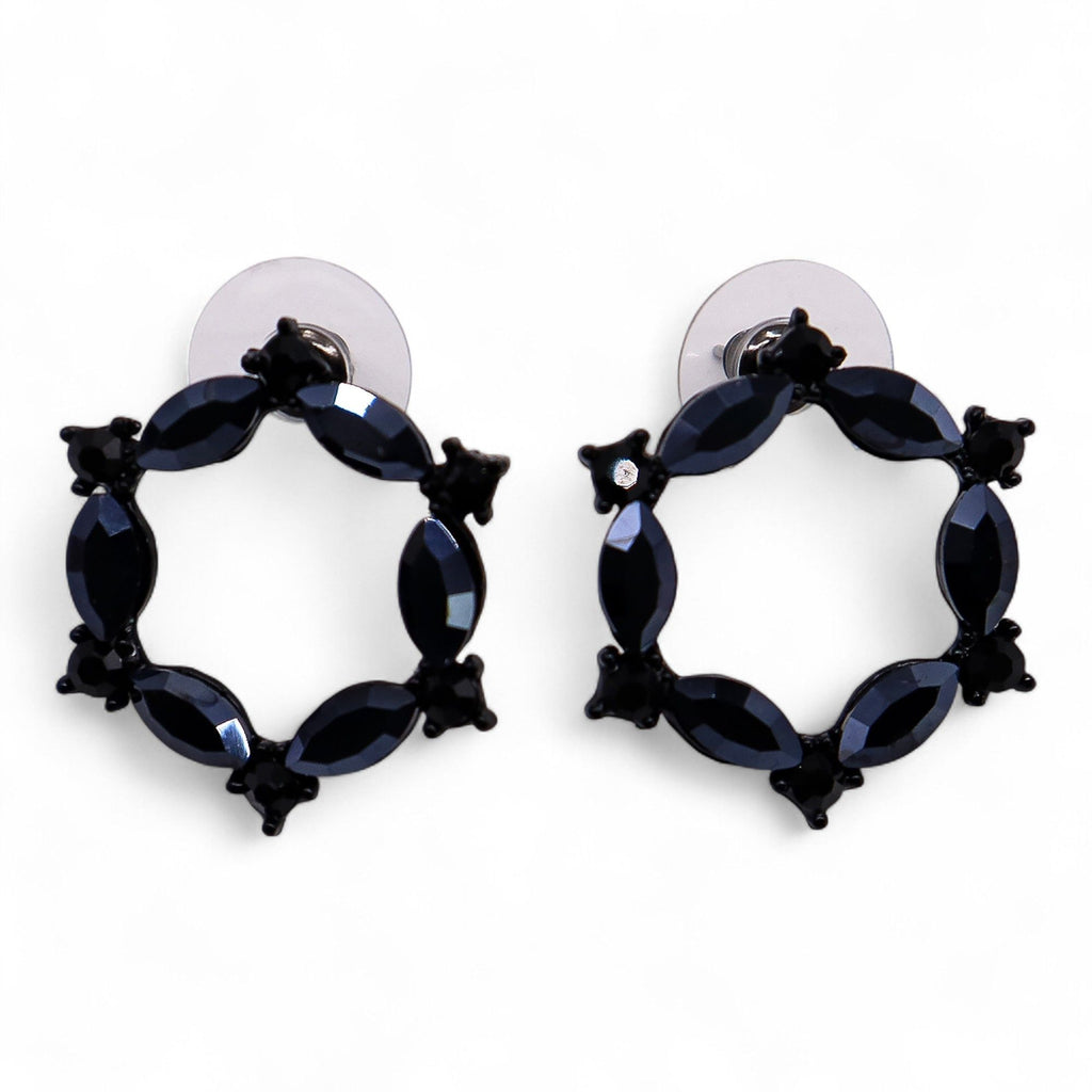 Nymph Jet Black Loop Glass Earrings – view 2