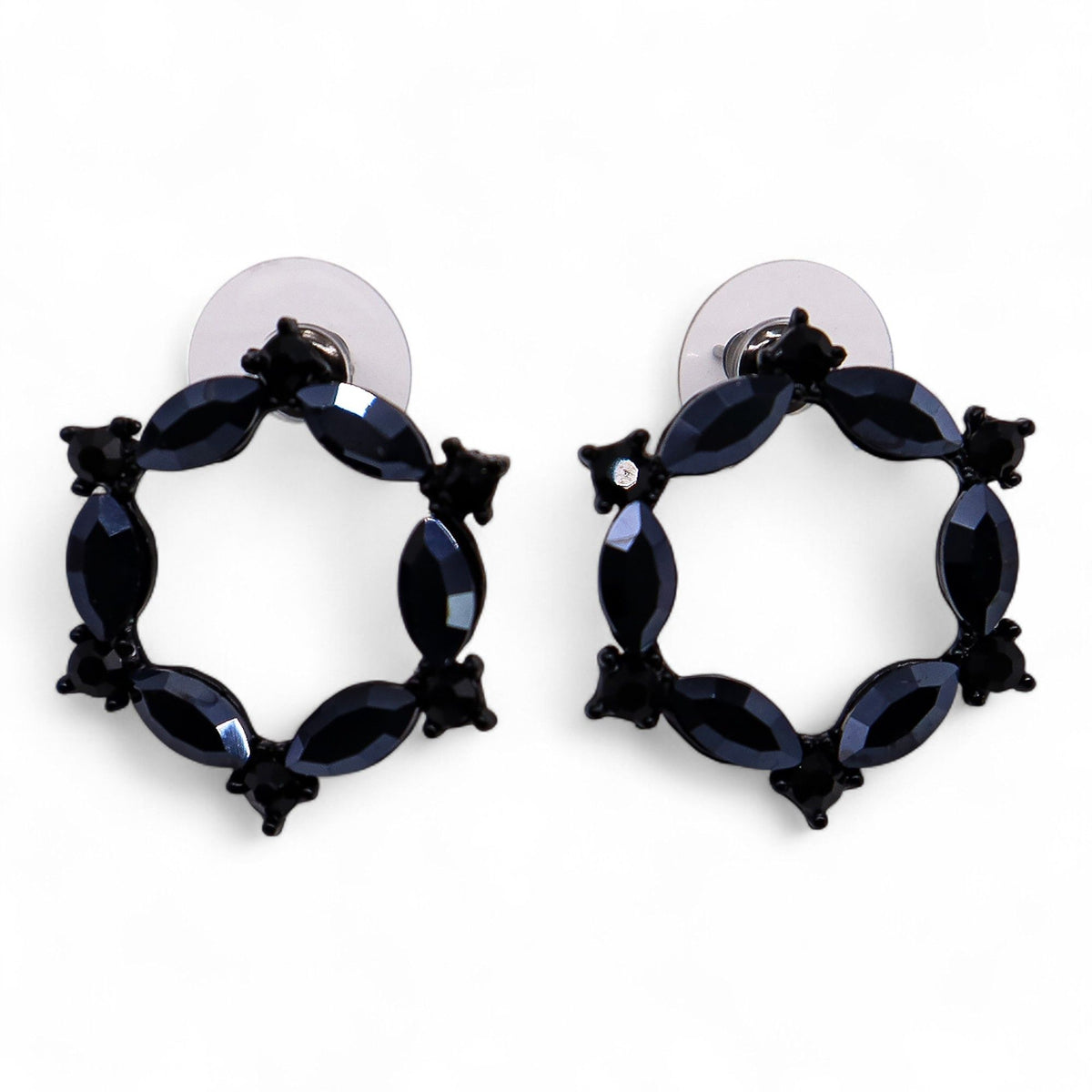 Nymph Jet Black Loop Glass Earrings – view 2